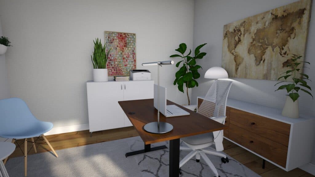 Height adjustable home office desk