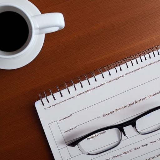 glasses on top of a note pad