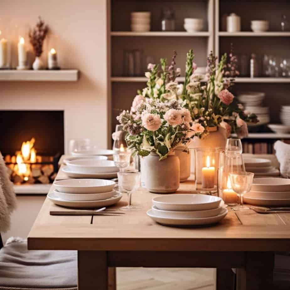 hygge dining room candles